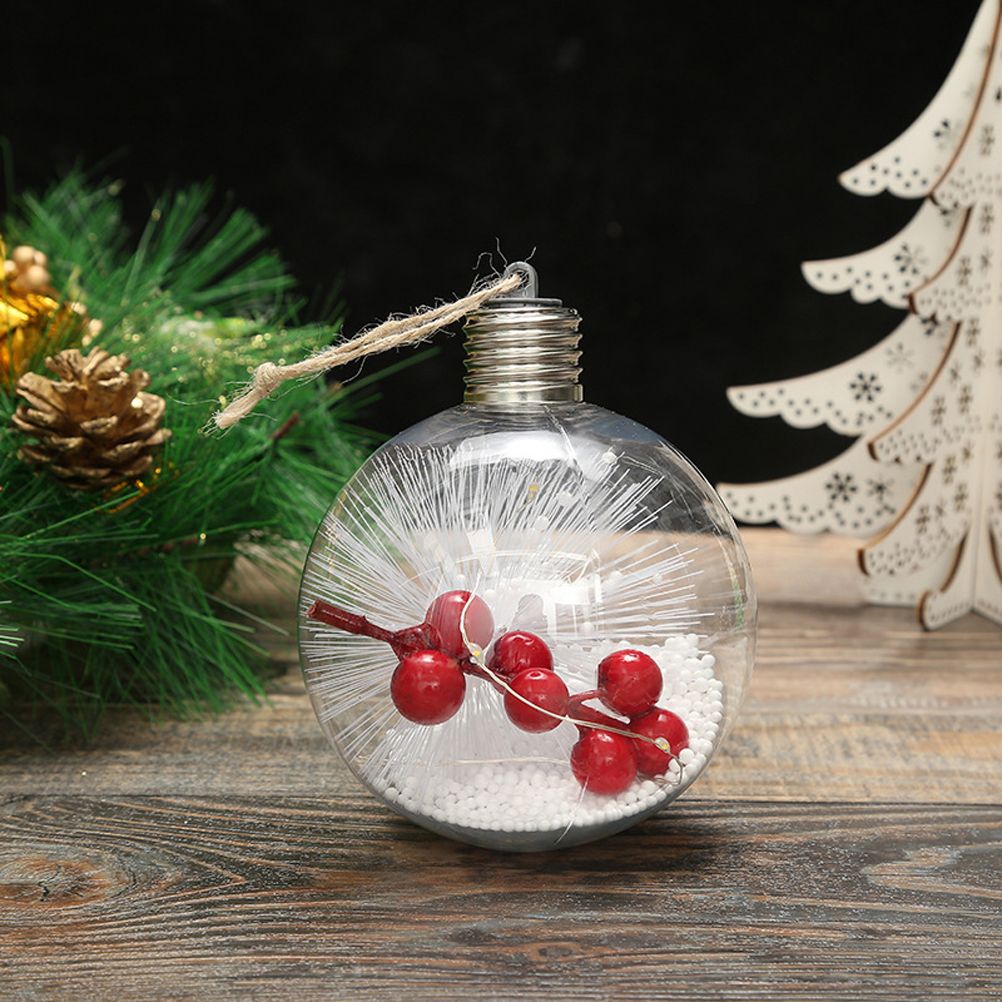 6Pcs Shining Christmas Balls with LED Light Pendants Refillable Ball Christmas view 10