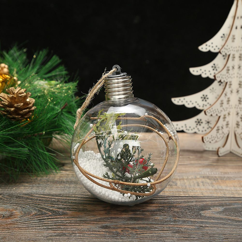 6Pcs Shining Christmas Balls with LED Light Pendants Refillable Ball Christmas view 15