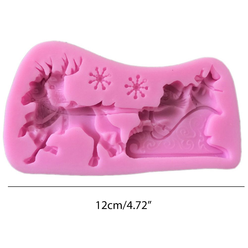 Christmas Santa Claus Sleigh Elk Cake Mold Silicone Decoration Mold Christmas view 2