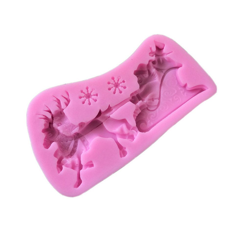 Christmas Santa Claus Sleigh Elk Cake Mold Silicone Decoration Mold Christmas view 4