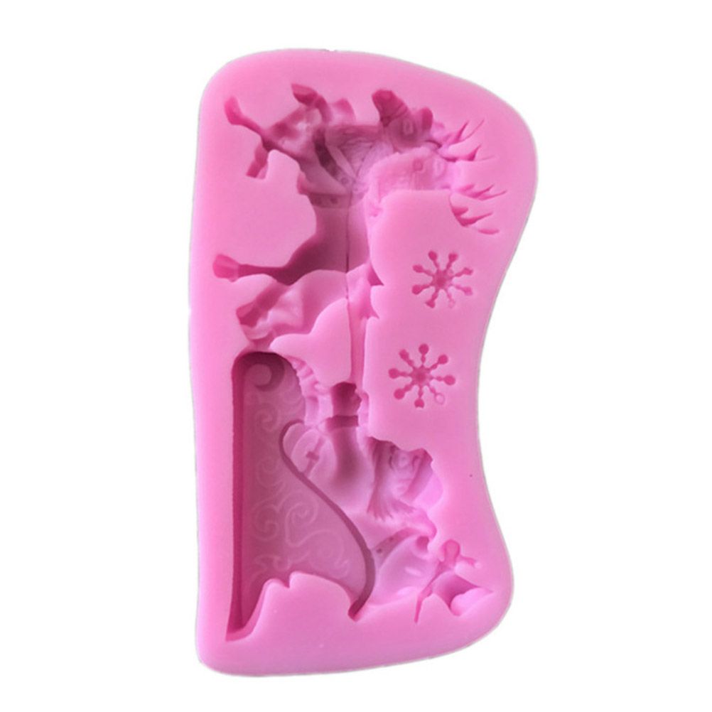 Christmas Santa Claus Sleigh Elk Cake Mold Silicone Decoration Mold Christmas view 5