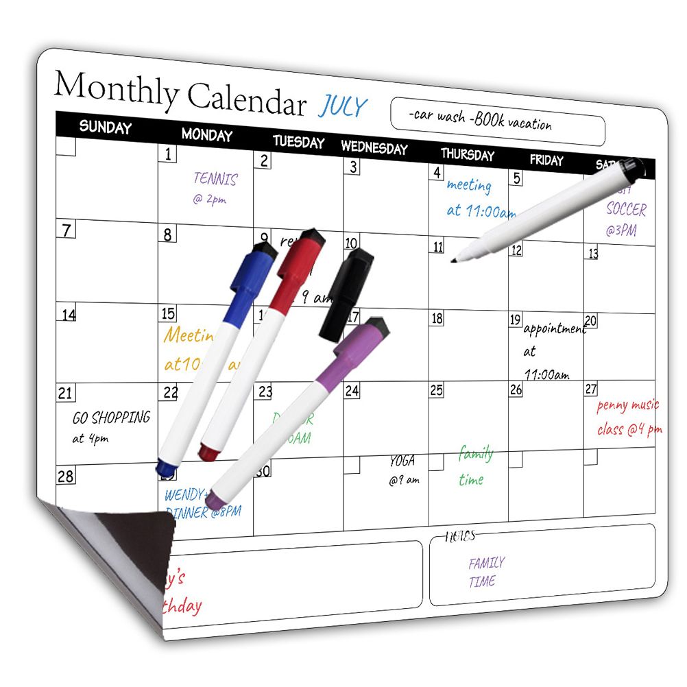 Rewritable Magnetic Whiteboard Refrigerator Calendar Message Board Monthly view 3