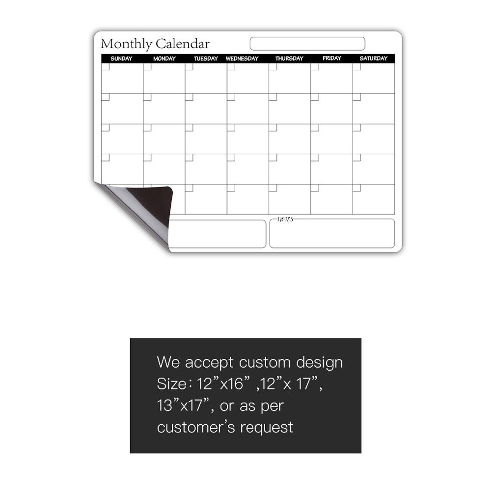Rewritable Magnetic Whiteboard Refrigerator Calendar Message Board Monthly view 7