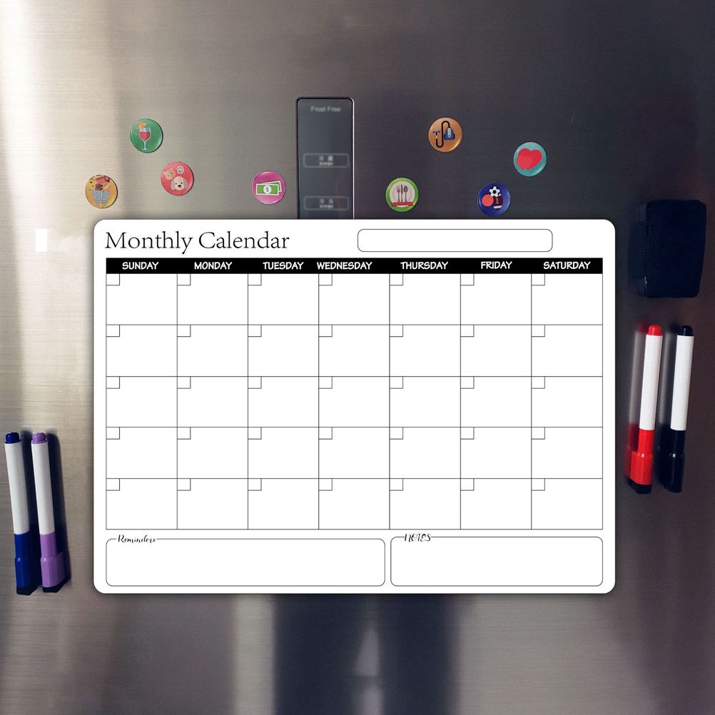 Rewritable Magnetic Whiteboard Refrigerator Calendar Message Board Monthly view 11