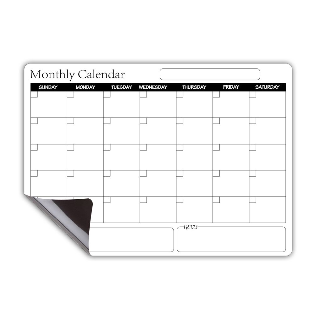 Rewritable Magnetic Whiteboard Refrigerator Calendar Message Board Monthly view 12