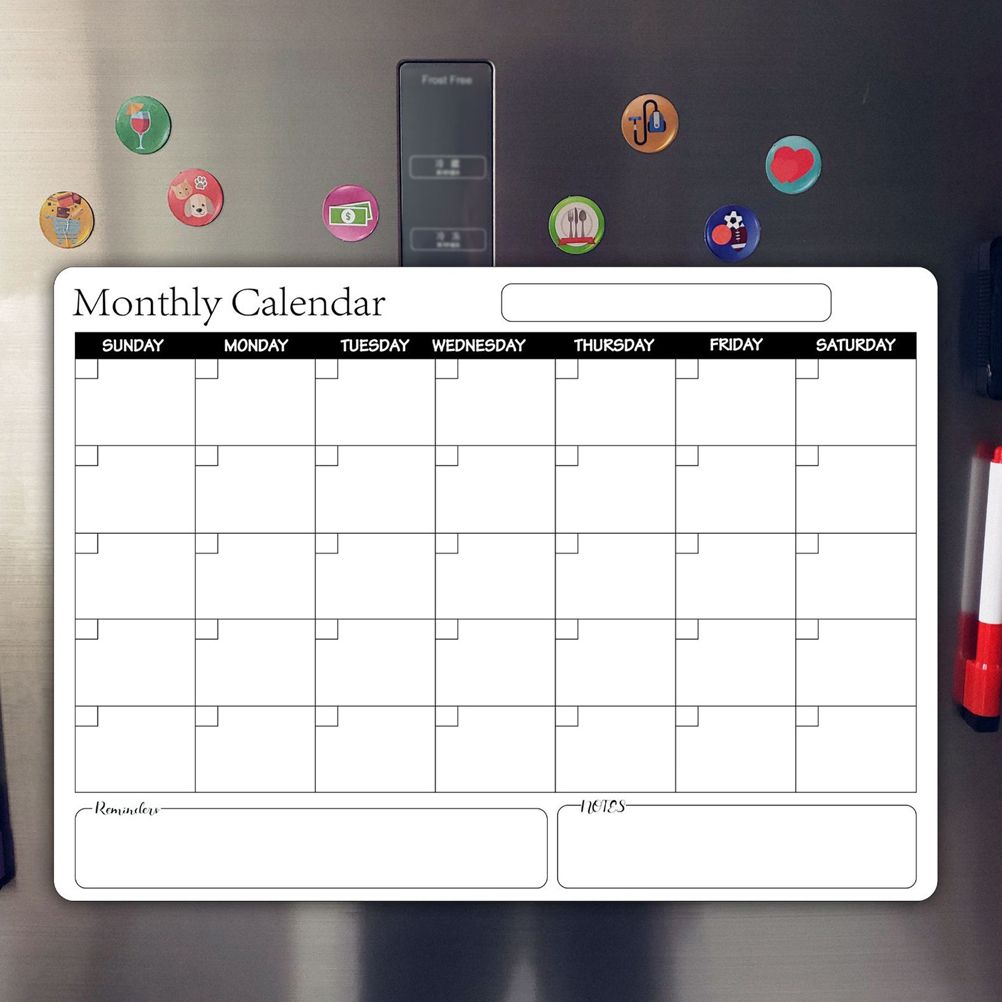 Rewritable Magnetic Whiteboard Refrigerator Calendar Message Board Monthly view 13