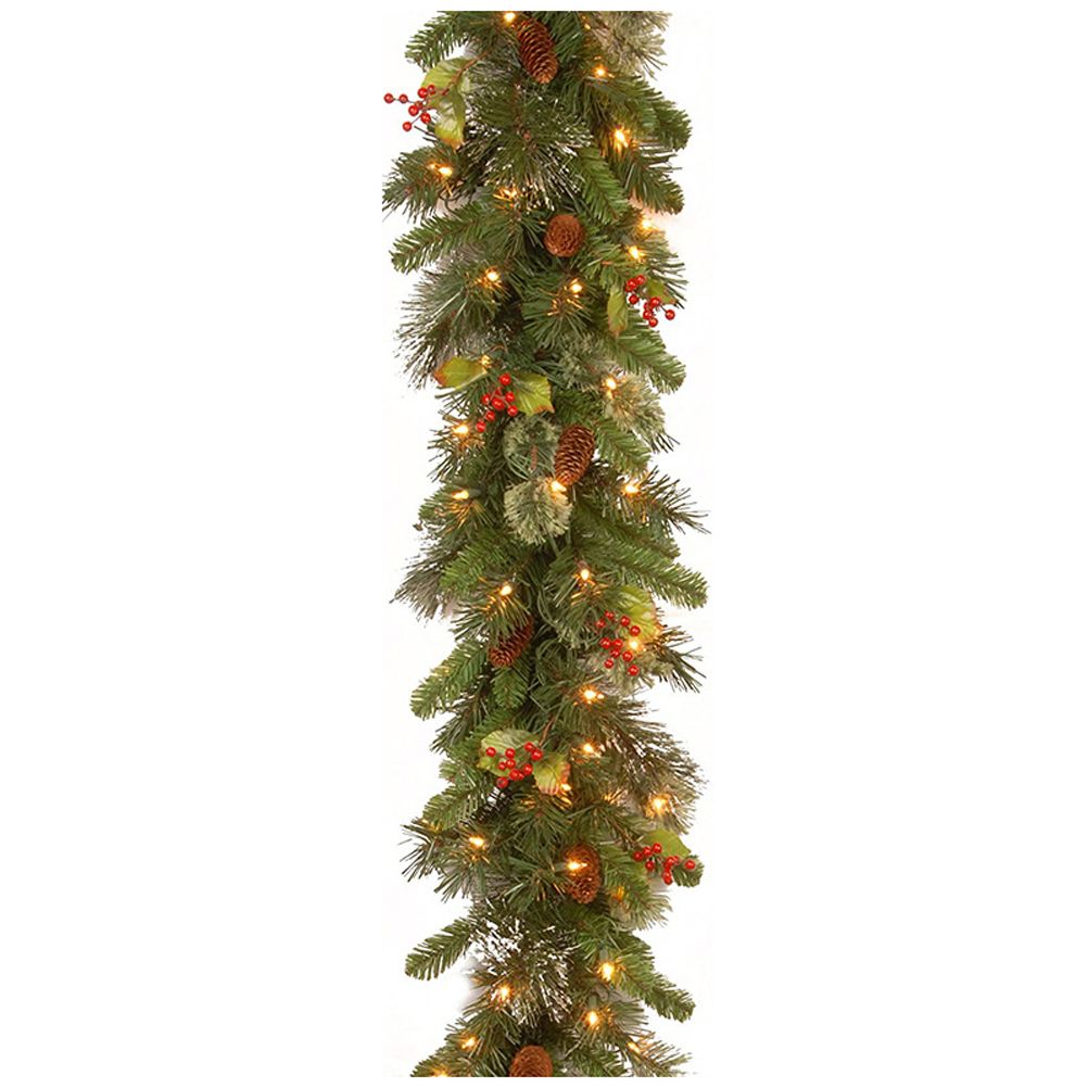 2.7m Christmas Rattan Garland with 50 Led Lights Artificial Christmas Garland