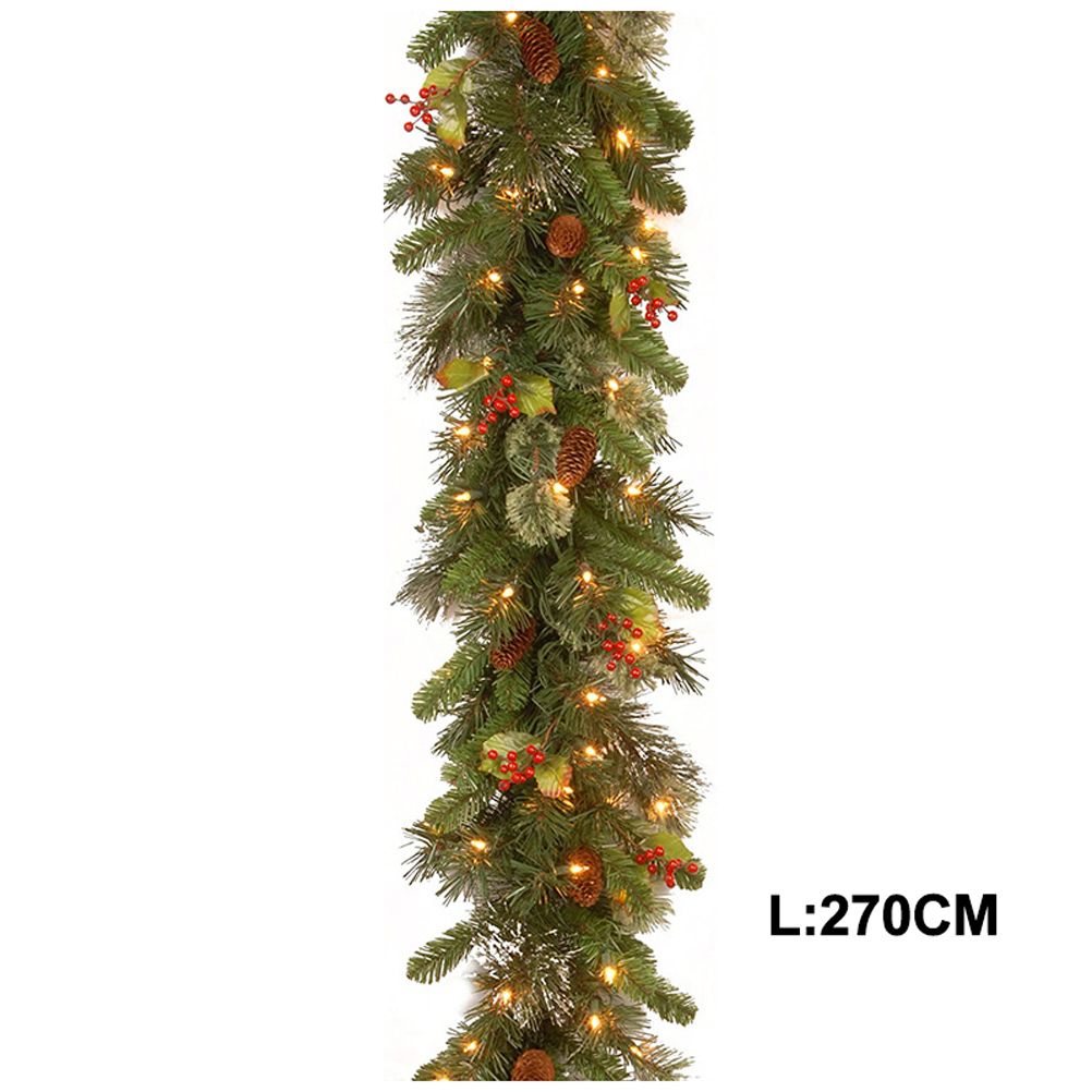 2.7m Christmas Rattan Garland with 50 Led Lights Artificial Christmas Garland view 7