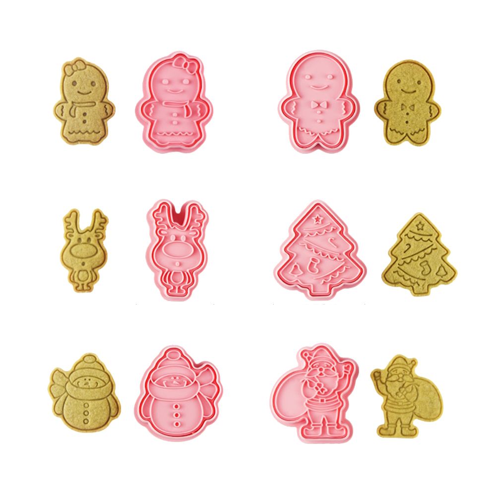 Christmas Cutter Mold Set 6 Piece Pattern Kitchen DIY Baking Mold For Biscuits
