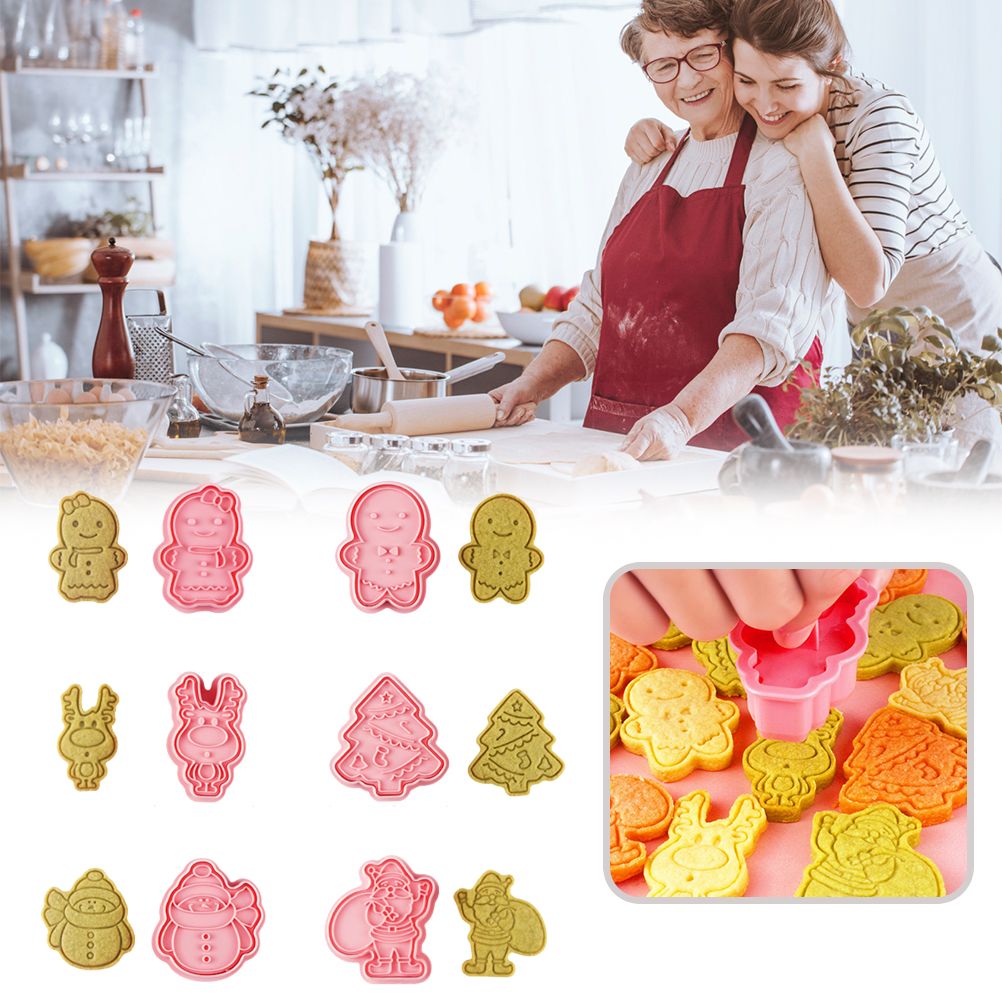 Christmas Cutter Mold Set 6 Piece Pattern Kitchen DIY Baking Mold For Biscuits view 8