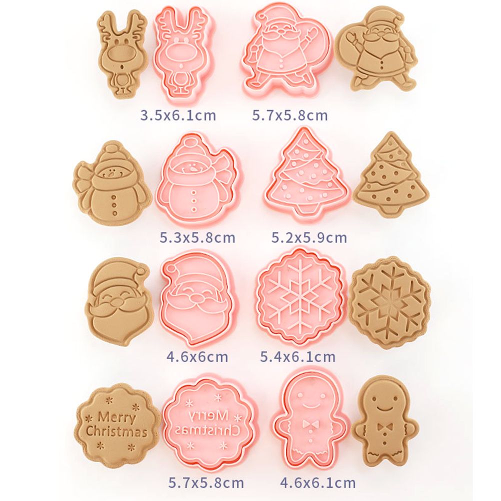 8 Pcs/Set Christmas Themed Cutters Santa Claus Christmas Tree DIY 3D Biscuits view 2
