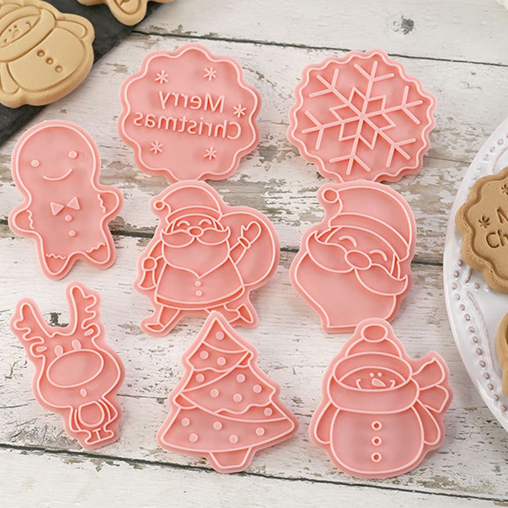 8 Pcs/Set Christmas Themed Cutters Santa Claus Christmas Tree DIY 3D Biscuits view 3
