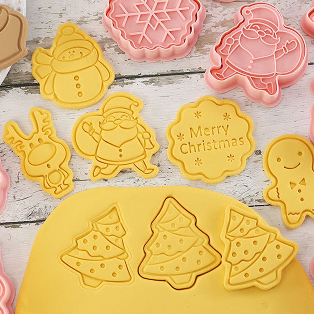 8 Pcs/Set Christmas Themed Cutters Santa Claus Christmas Tree DIY 3D Biscuits view 5