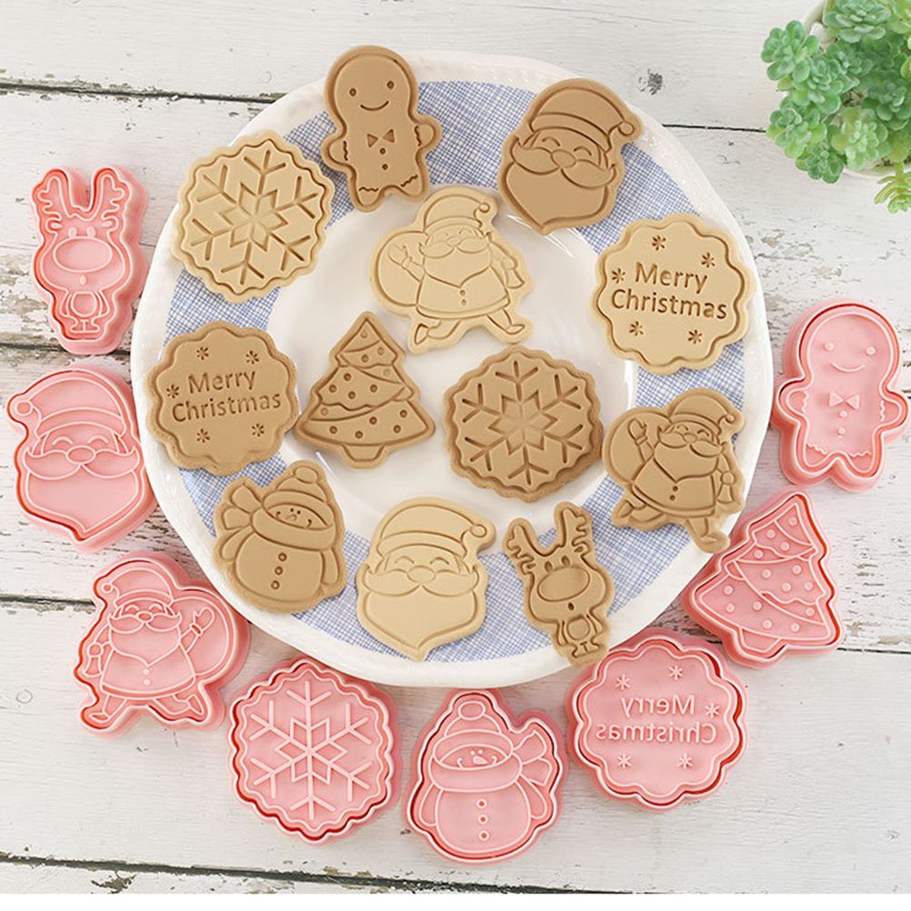 8 Pcs/Set Christmas Themed Cutters Santa Claus Christmas Tree DIY 3D Biscuits view 6