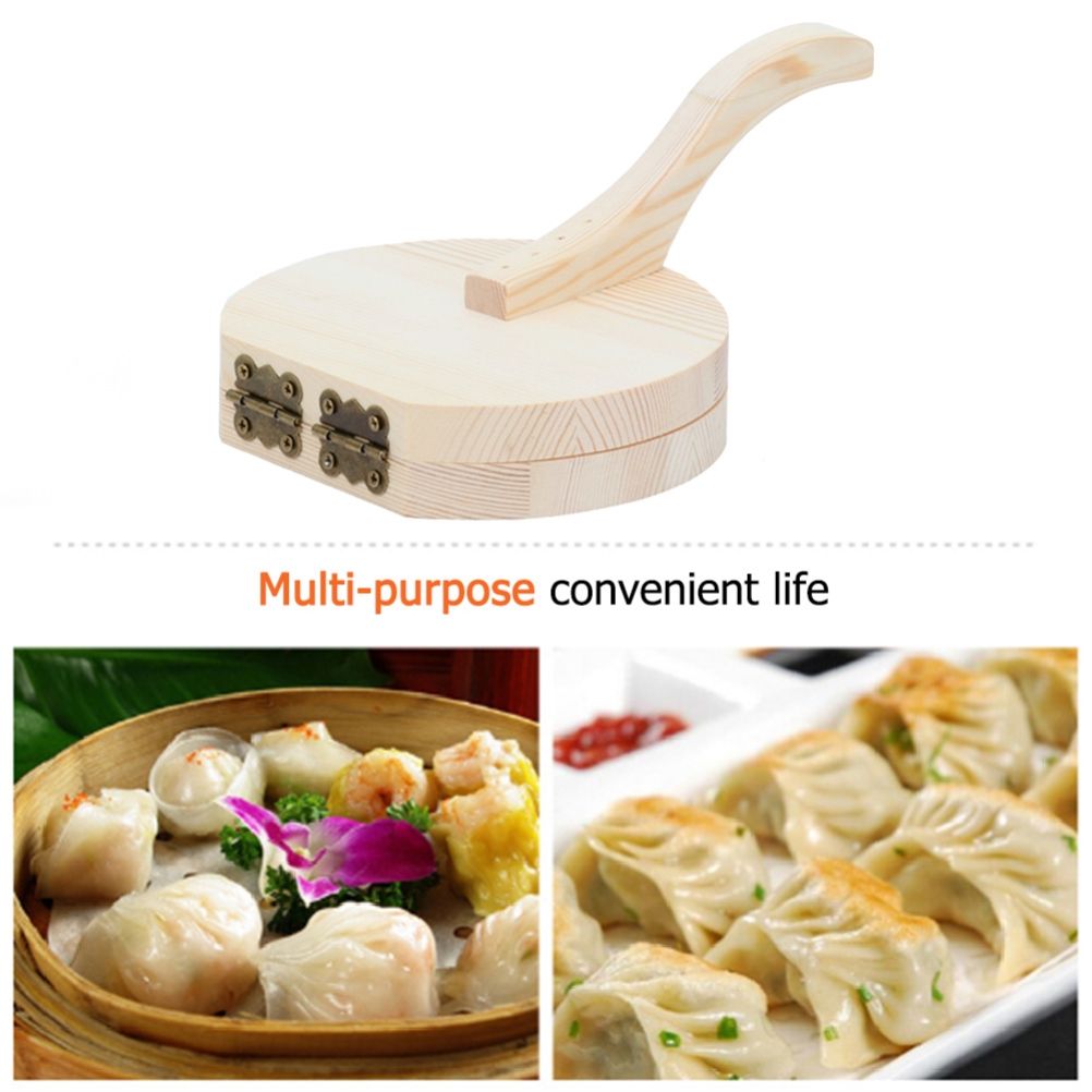 Wooden Dough Presser Tool Dumpling Skin Pressing Tool Dumpling Wrapper Making view 3