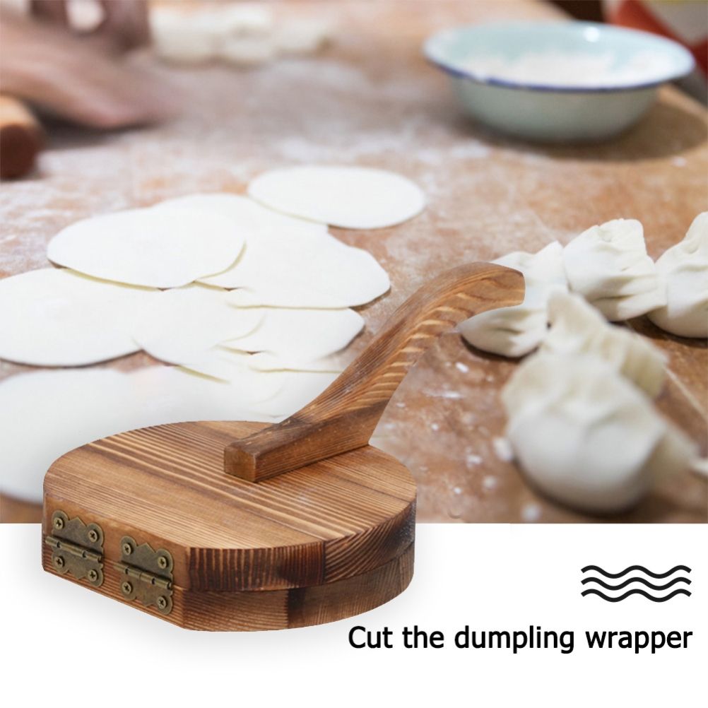 Wooden Dough Presser Tool Dumpling Skin Pressing Tool Dumpling Wrapper Making view 4