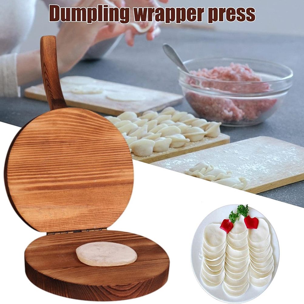 Wooden Dough Presser Tool Dumpling Skin Pressing Tool Dumpling Wrapper Making view 5