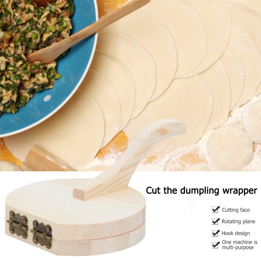 Wooden Dough Presser Tool Dumpling Skin Pressing Tool Dumpling Wrapper Making view 7