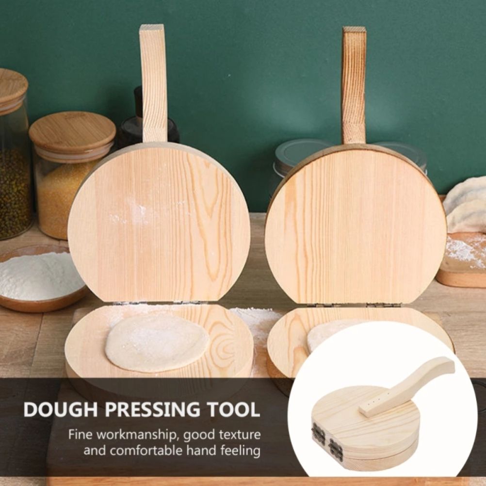 Wooden Dough Presser Tool Dumpling Skin Pressing Tool Dumpling Wrapper Making view 9