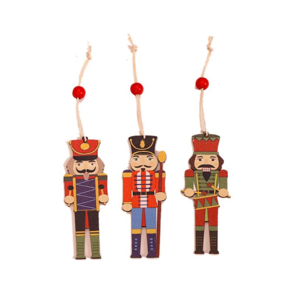 Christmas Tree Nutcracker Pendant Christmas Wood Walnut Soldier Hanging