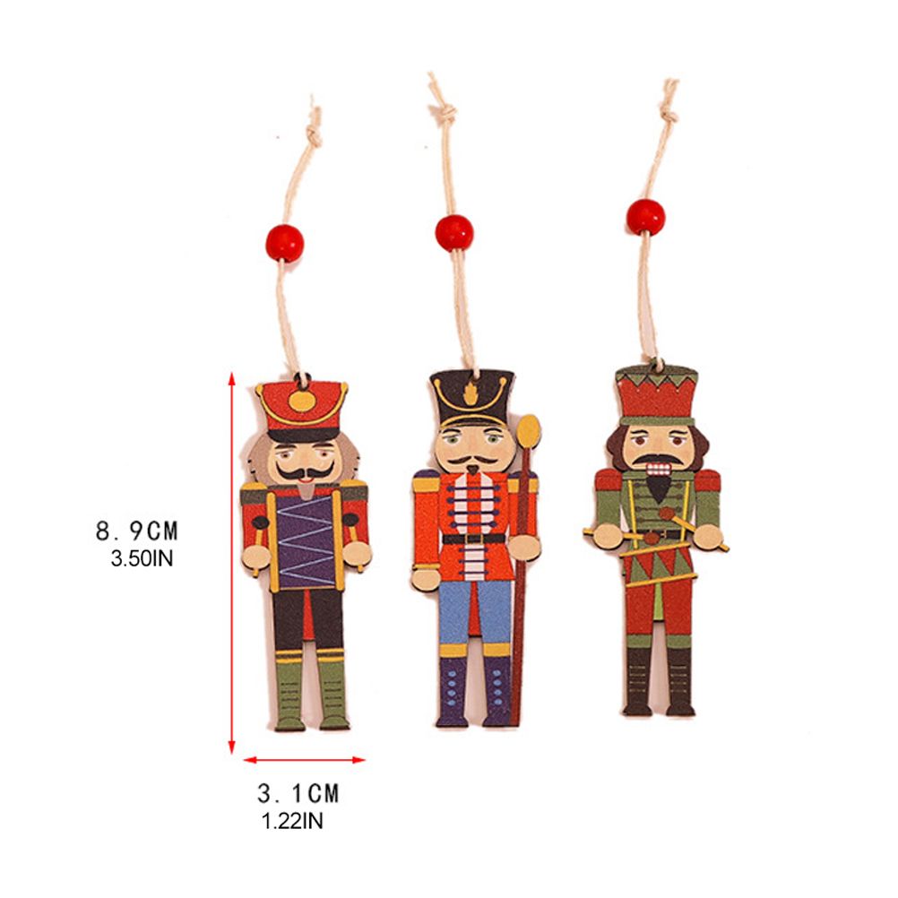 Christmas Tree Nutcracker Pendant Christmas Wood Walnut Soldier Hanging view 2
