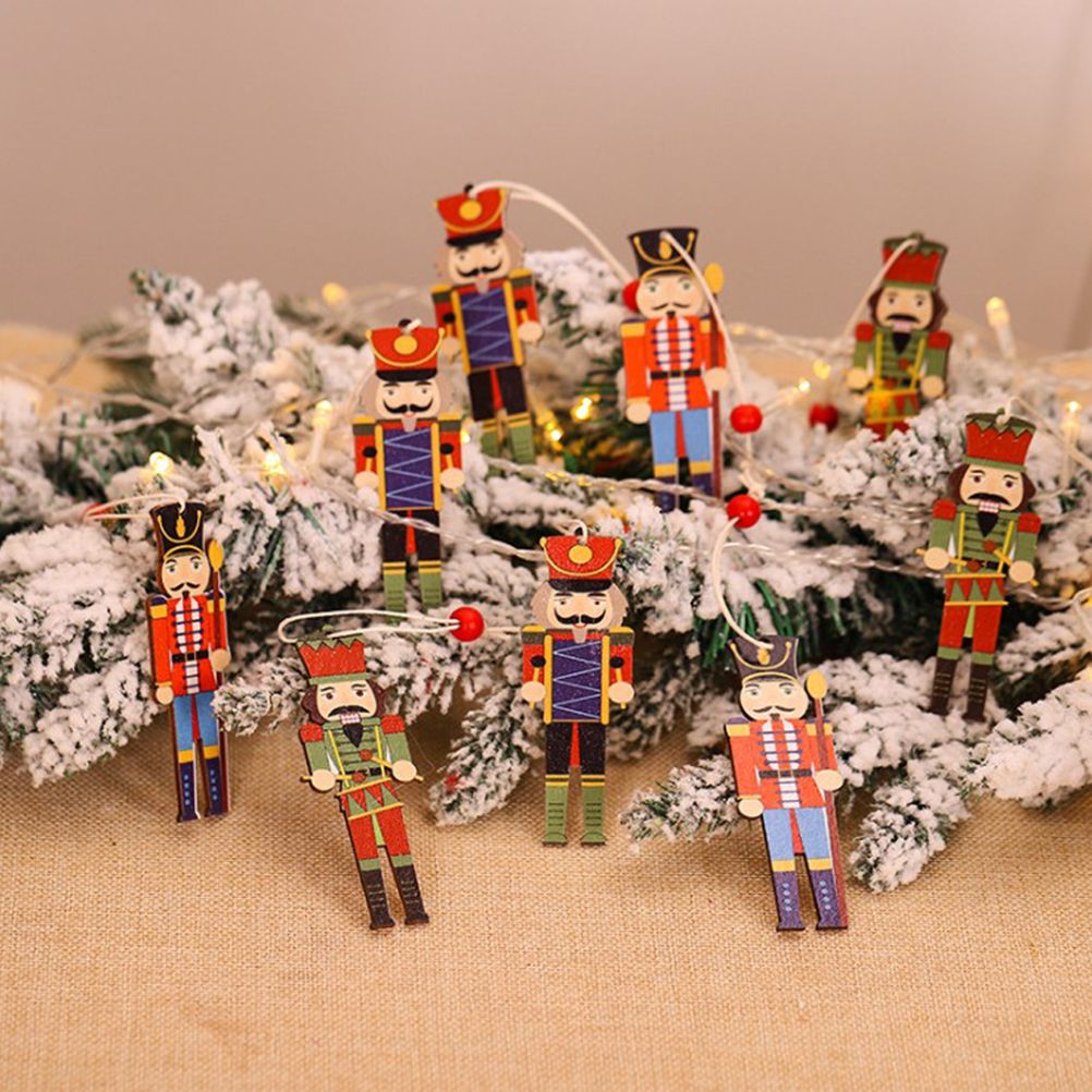 Christmas Tree Nutcracker Pendant Christmas Wood Walnut Soldier Hanging view 7