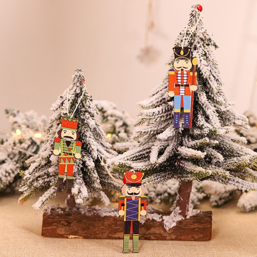 Christmas Tree Nutcracker Pendant Christmas Wood Walnut Soldier Hanging view 8