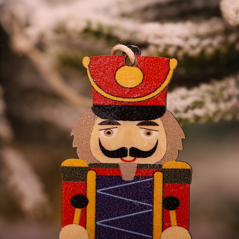 Christmas Tree Nutcracker Pendant Christmas Wood Walnut Soldier Hanging view 9