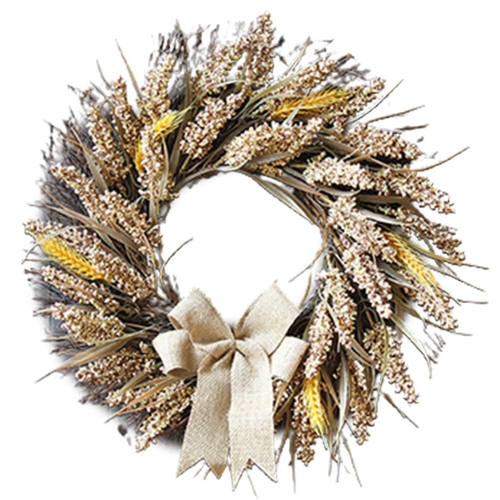 50CM Fall Wreath for Front Door Thanksgiving Wreath with Artificial Wheat