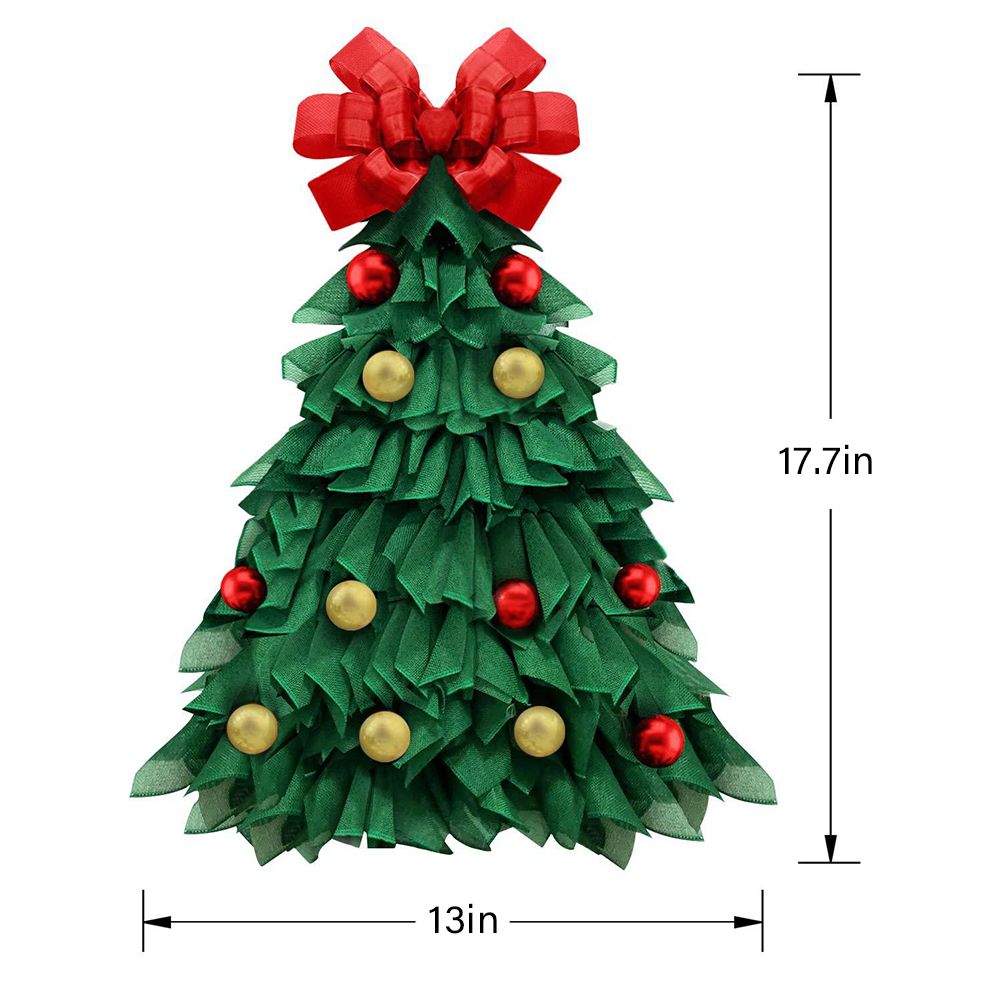Christmas Wreath Handmade Xmas Tree Wreath Holiday Farmhouse Ornament Wreaths view 2