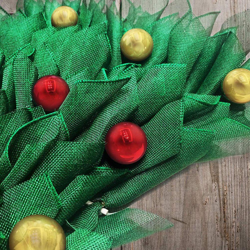 Christmas Wreath Handmade Xmas Tree Wreath Holiday Farmhouse Ornament Wreaths view 3
