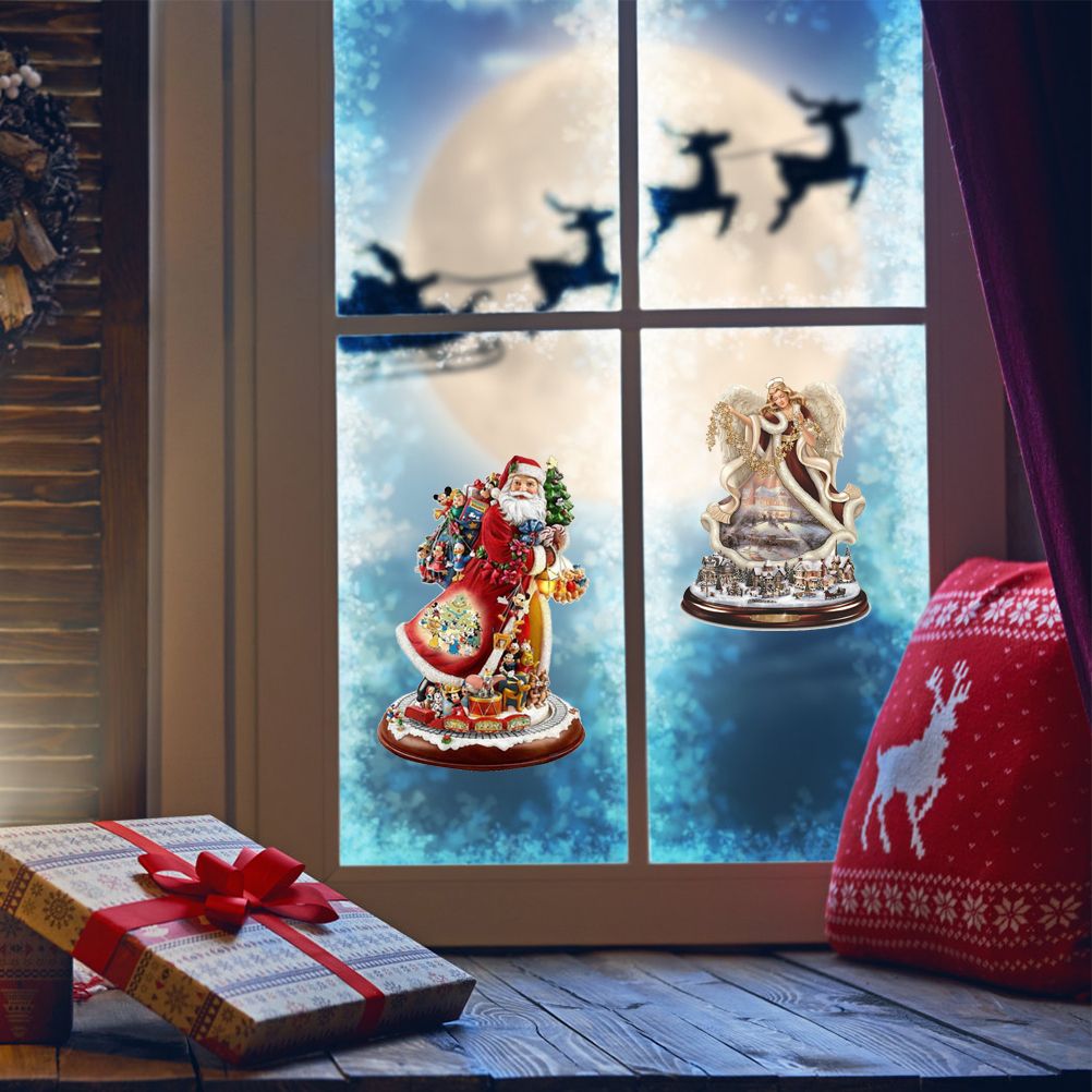 Christmas Santa Window Paste Stickers PVC Angel Merry Christmas Party Wall view 5