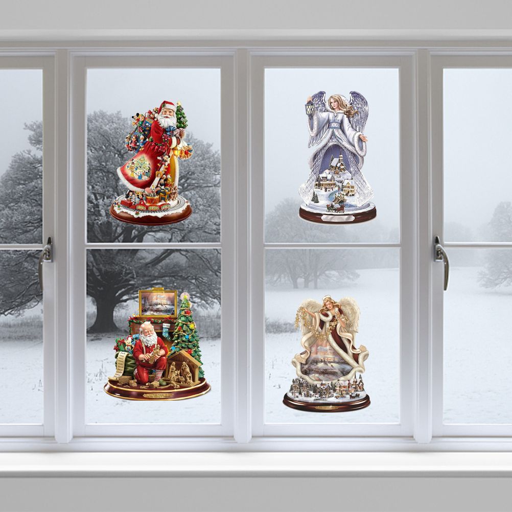 Christmas Santa Window Paste Stickers PVC Angel Merry Christmas Party Wall view 4