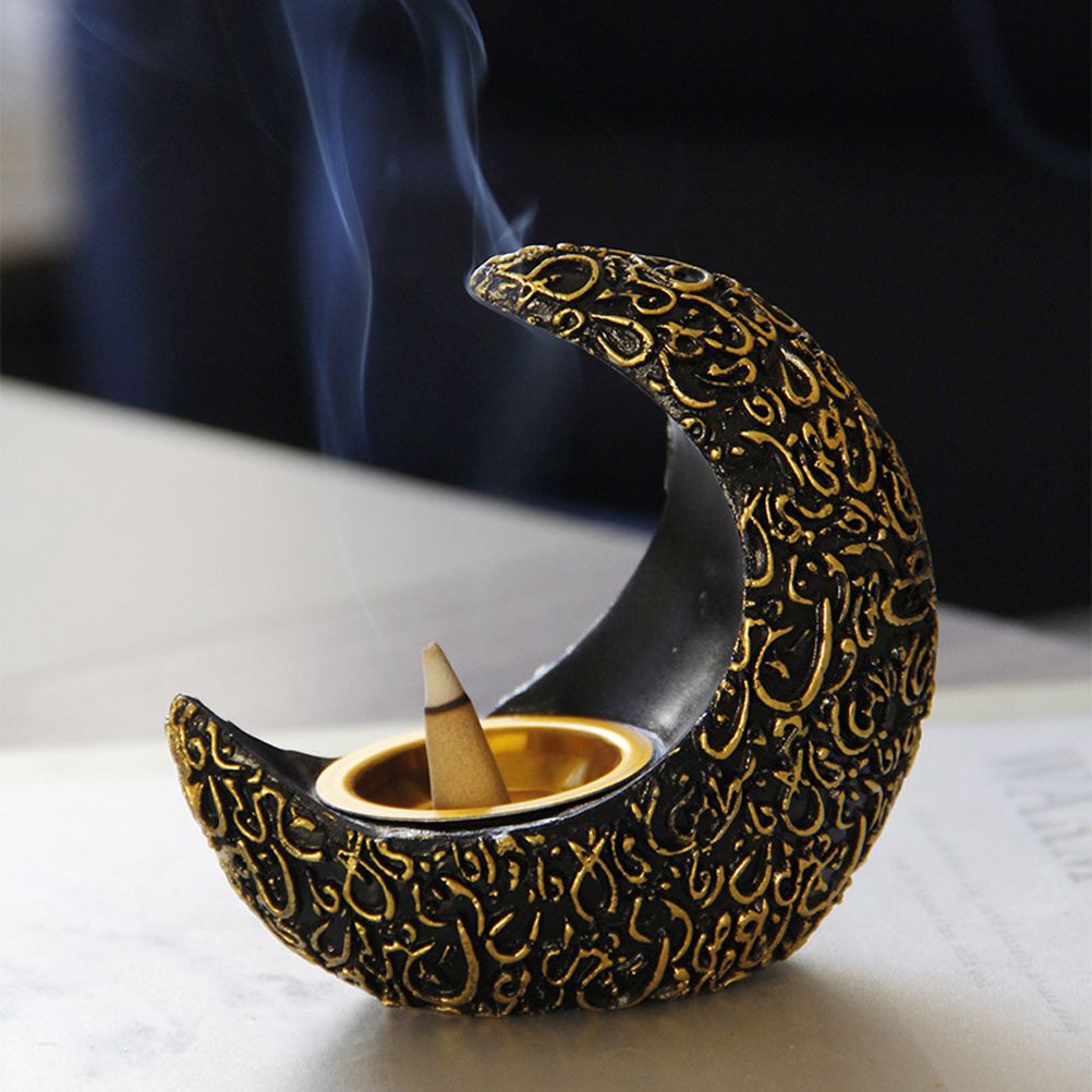 Incense Holder Moon Shape Aroma Stove Holder Resin Incense Holder Aromatherapy view 3