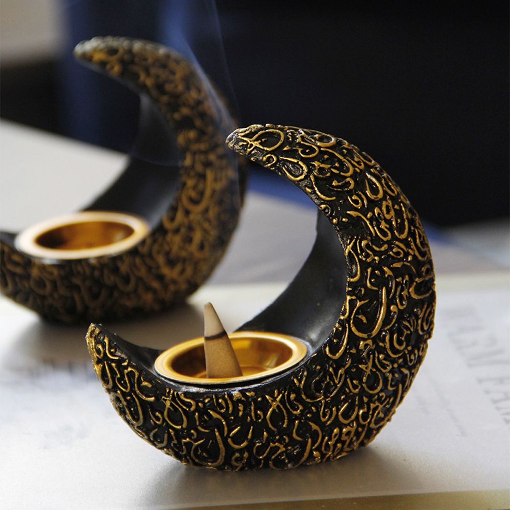 Incense Holder Moon Shape Aroma Stove Holder Resin Incense Holder Aromatherapy view 4
