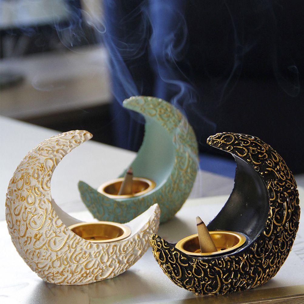 Incense Holder Moon Shape Aroma Stove Holder Resin Incense Holder Aromatherapy view 5