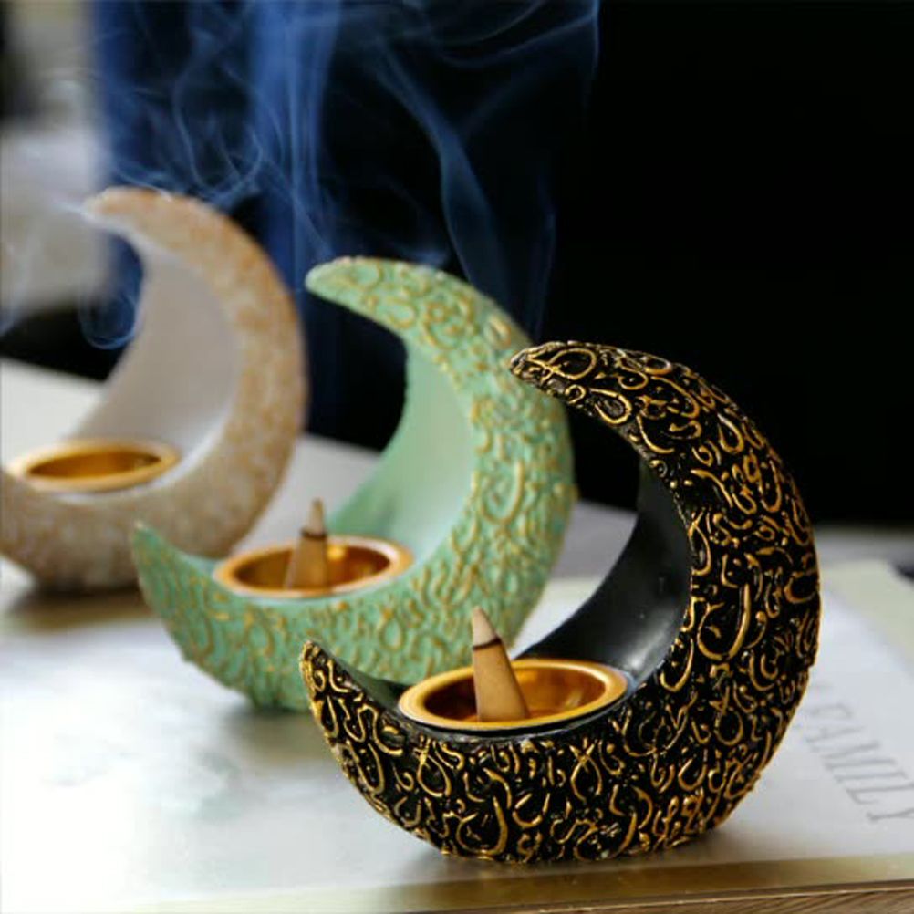 Incense Holder Moon Shape Aroma Stove Holder Resin Incense Holder Aromatherapy view 6