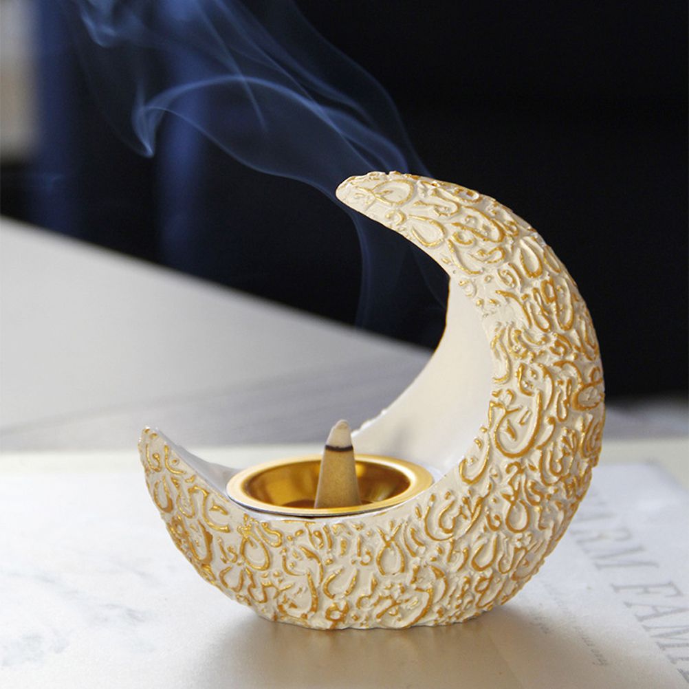 Incense Holder Moon Shape Aroma Stove Holder Resin Incense Holder Aromatherapy view 3