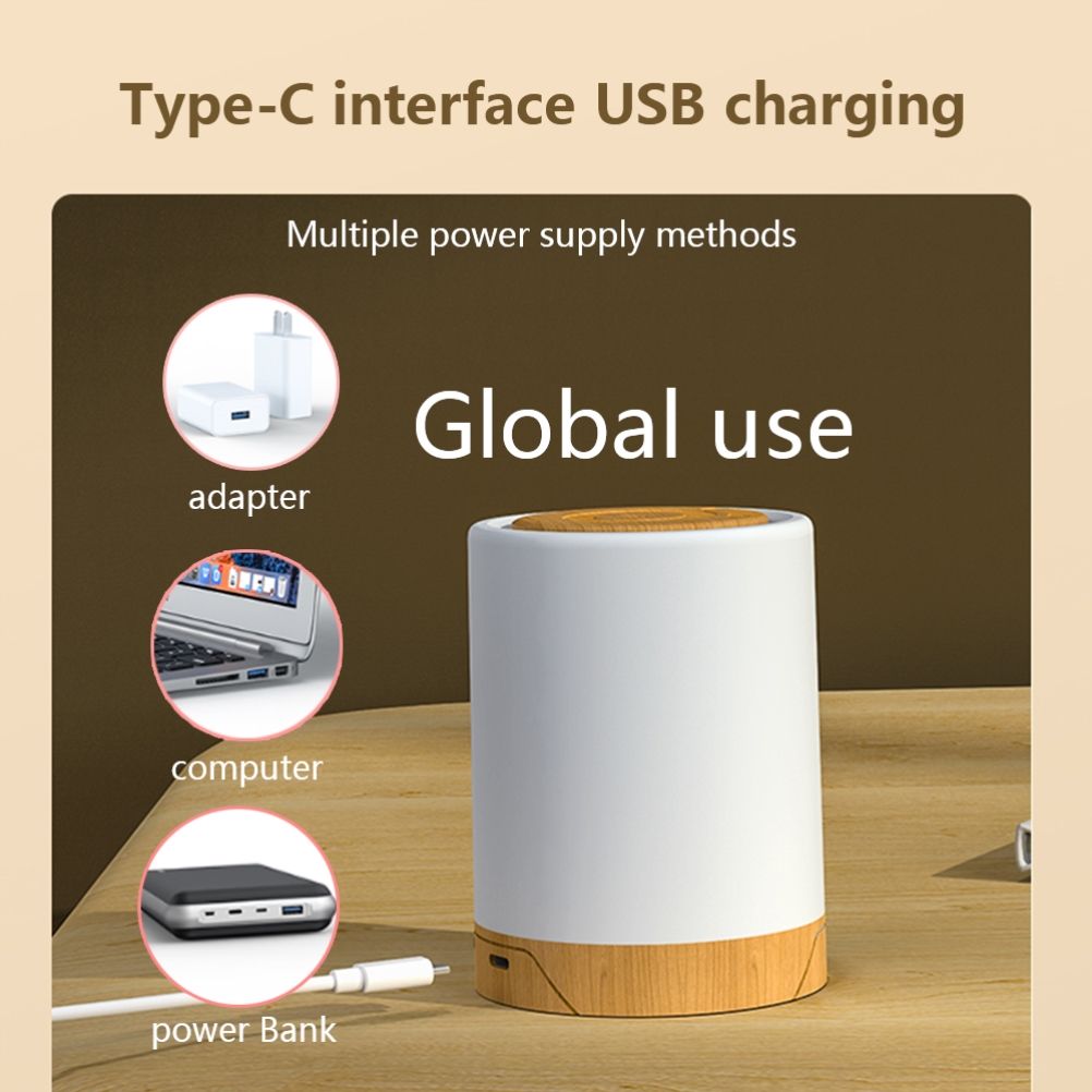 LED Touch Lamp USB Rechargeable Table Bedside Lamps Dimmable RGB Warm White view 9