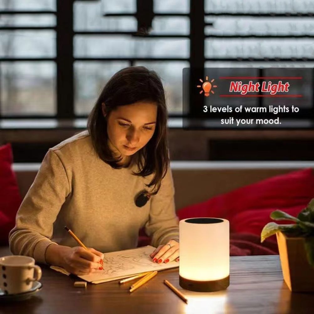 LED Touch Lamp USB Rechargeable Table Bedside Lamps Dimmable RGB Warm White view 13