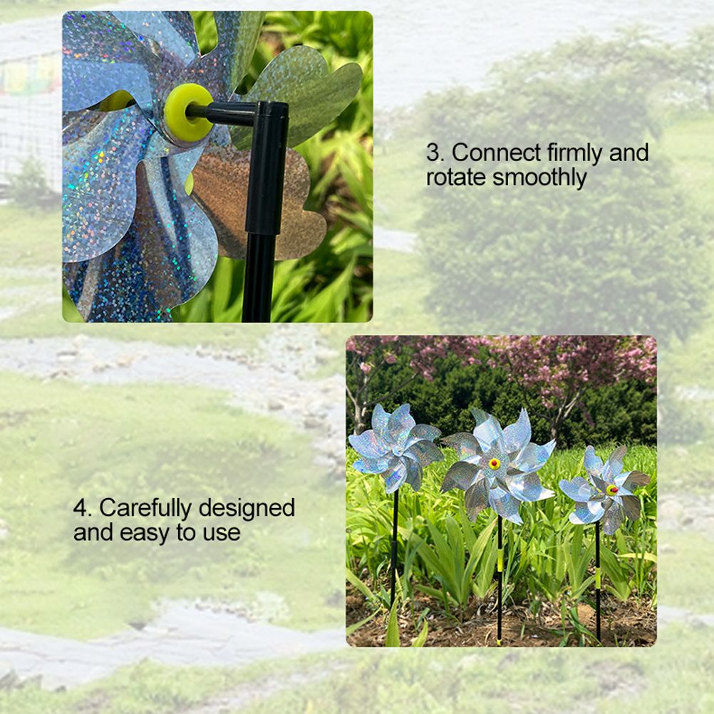 8Pcs Bird Repeller Pinwheel Reflective Garden Plant Flower Bird Repellent view 3