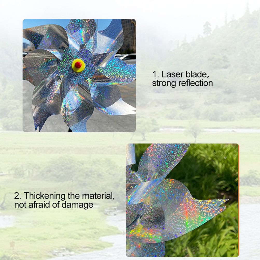 8Pcs Bird Repeller Pinwheel Reflective Garden Plant Flower Bird Repellent view 4