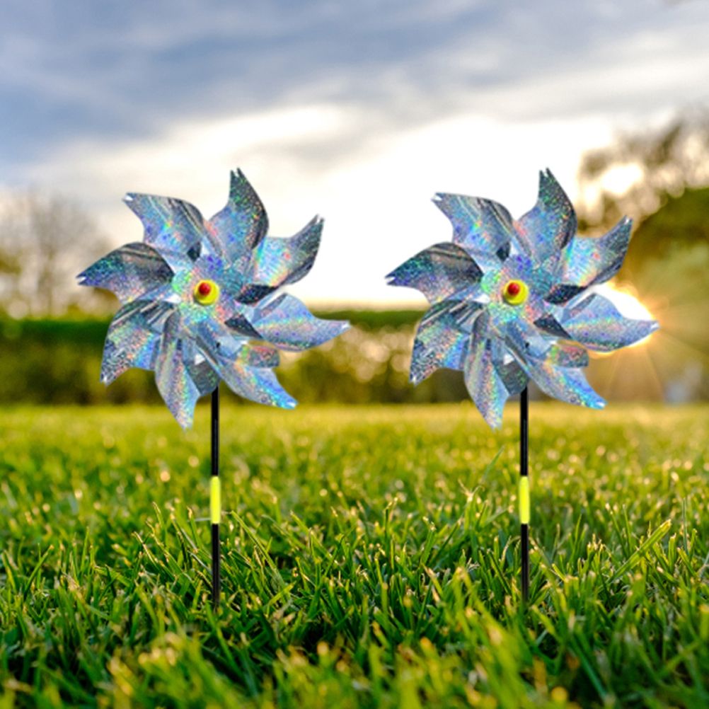 8Pcs Bird Repeller Pinwheel Reflective Garden Plant Flower Bird Repellent view 9