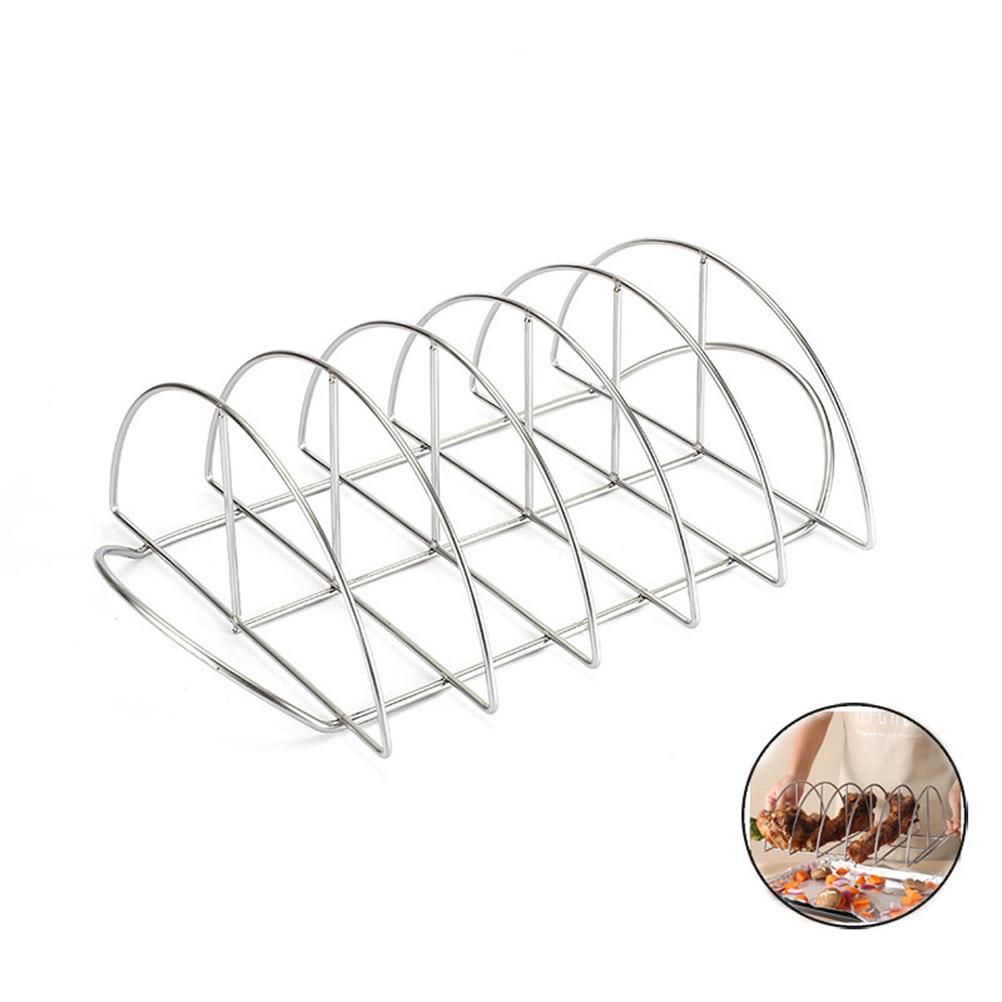 Stainless Steel Barbecue Bracket Rib Rack Barbecue Grilling Rack Non Stick