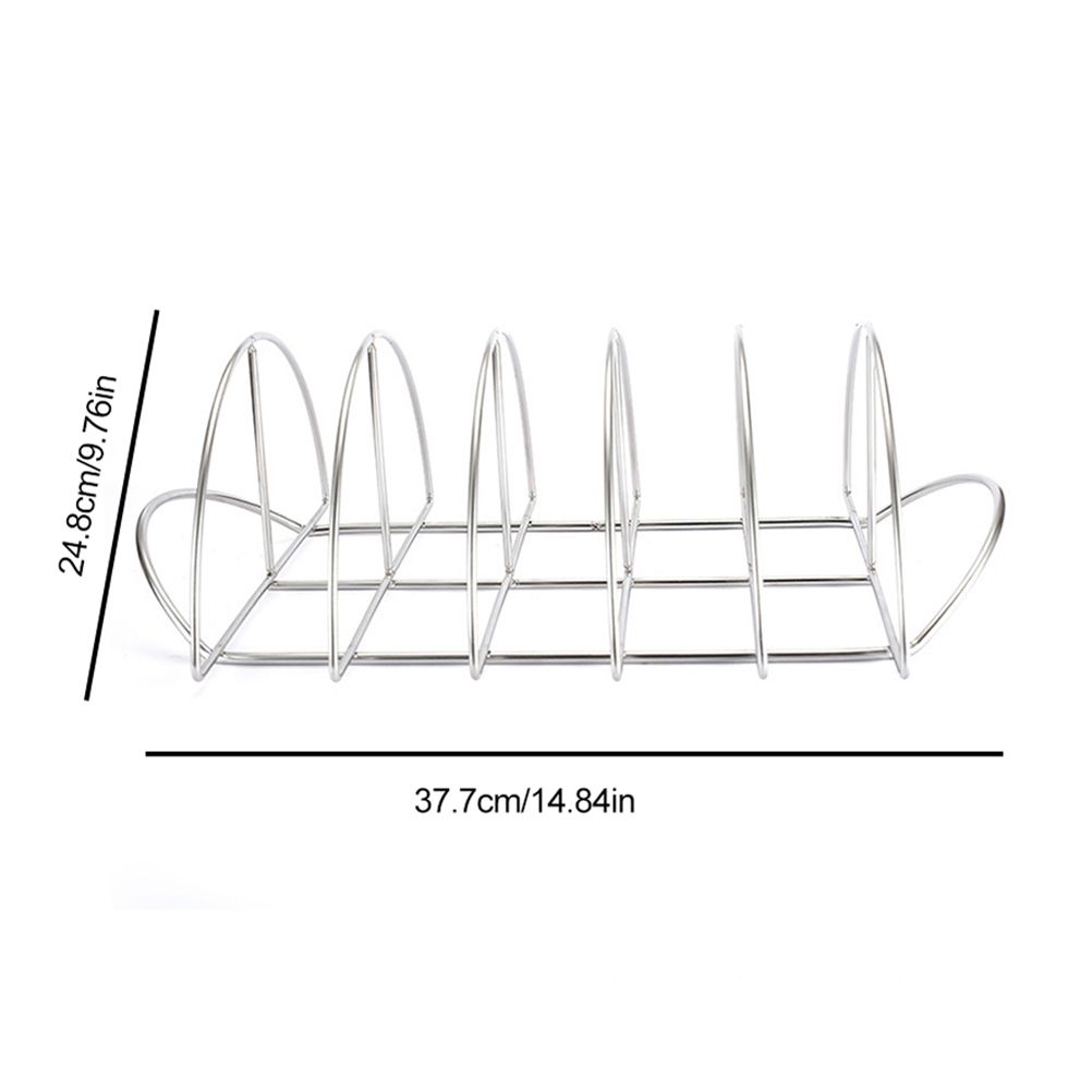 Stainless Steel Barbecue Bracket Rib Rack Barbecue Grilling Rack Non Stick view 2