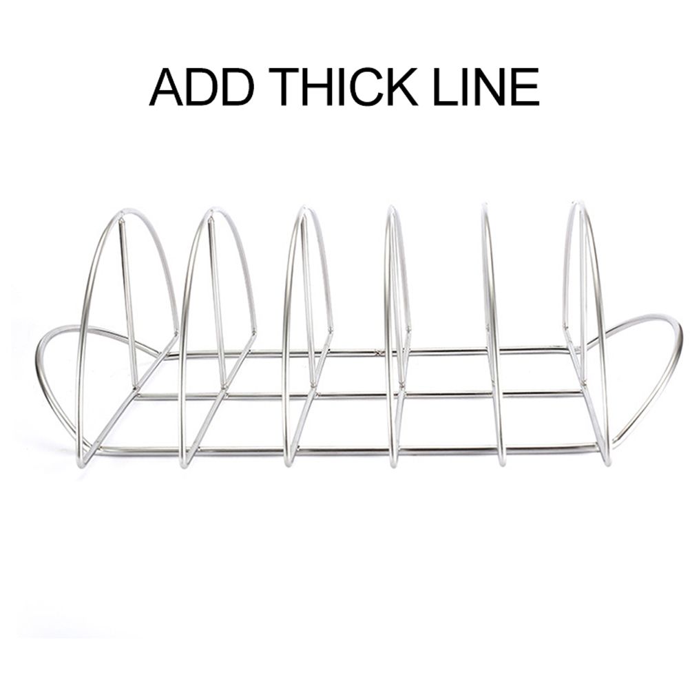 Stainless Steel Barbecue Bracket Rib Rack Barbecue Grilling Rack Non Stick view 7
