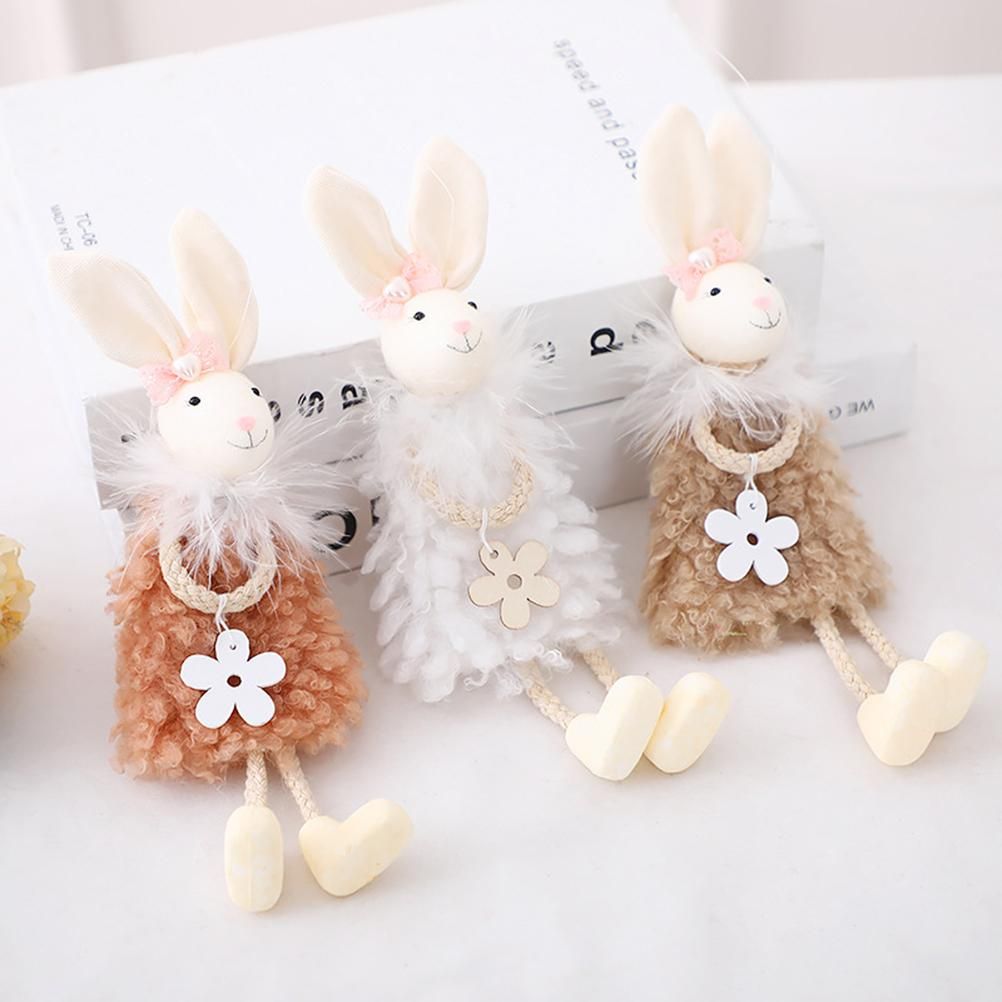 Cute Easter Hanging Bunny Ornaments Easter Bunny Figurine Decorations for view 4