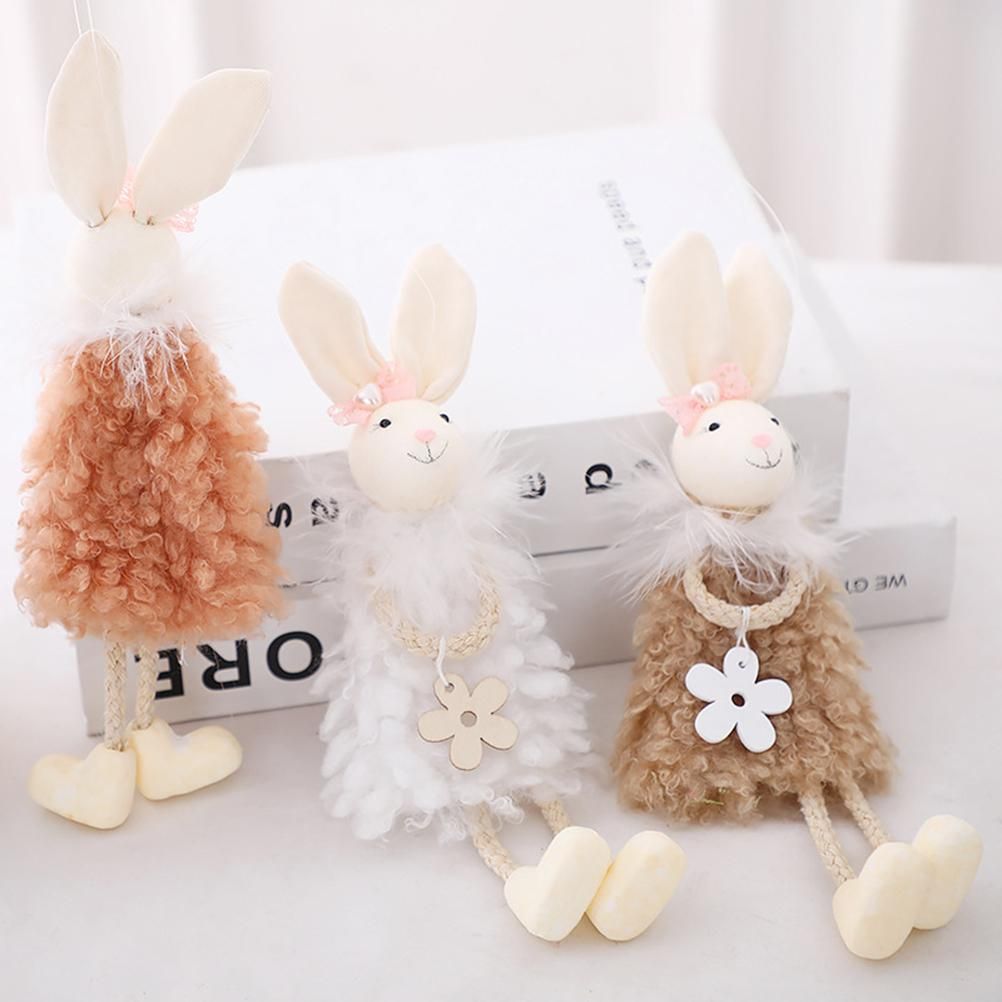 Cute Easter Hanging Bunny Ornaments Easter Bunny Figurine Decorations for view 5