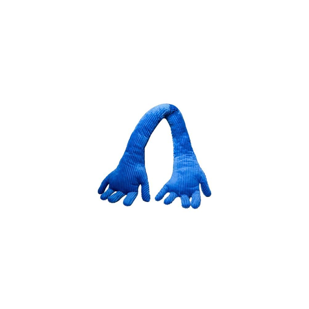 Blue Hand Shape Plush Pillows Long Strip Palm Cushion for Home Travel and