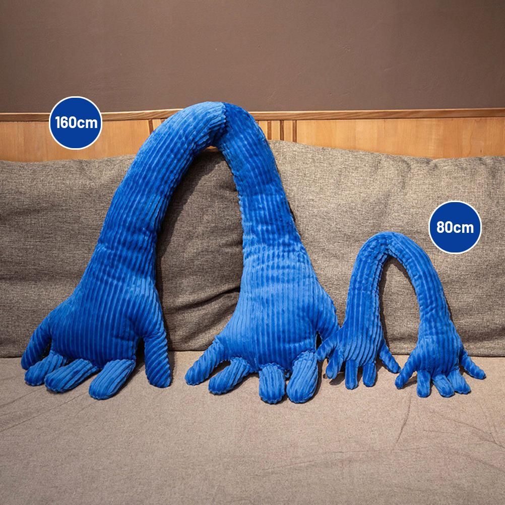 Blue Hand Shape Plush Pillows Long Strip Palm Cushion for Home Travel and view 6